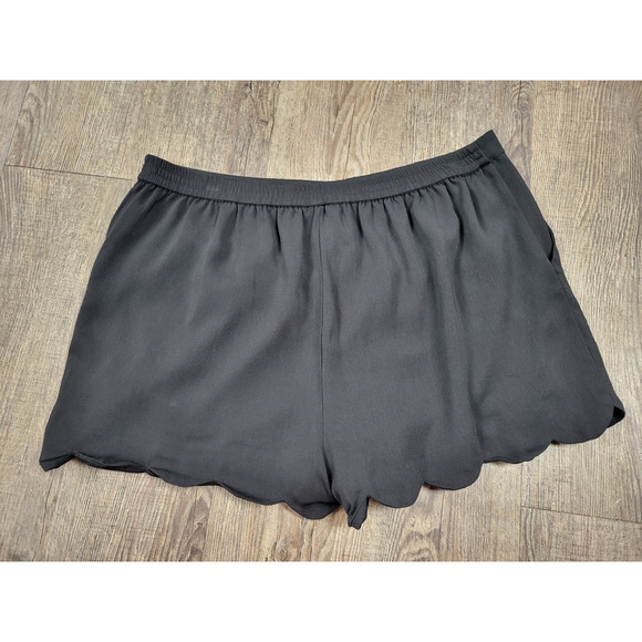 PPLA Tulip Hem Dress Shorts Solid Black Women's Large - Picture 4 of 5